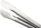DEVICO 2Pcs 12 Inch 18/8 Stainless Steel Kitchen Tongs for Cooking, Brushed