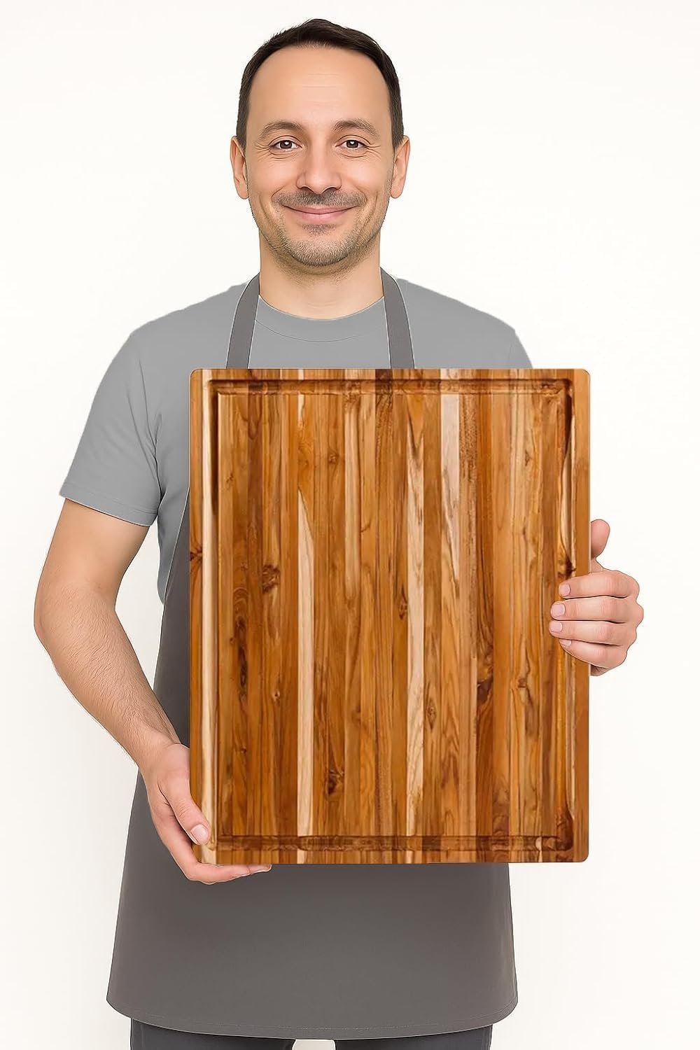 Teakhaus Edge-Grain Teak Wood Carving Board with Juice Groove, Extra Large