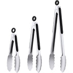 7-Inch Stainless Steel Kitchen Tongs Set, for Cooking Serving (7", 3PCS)