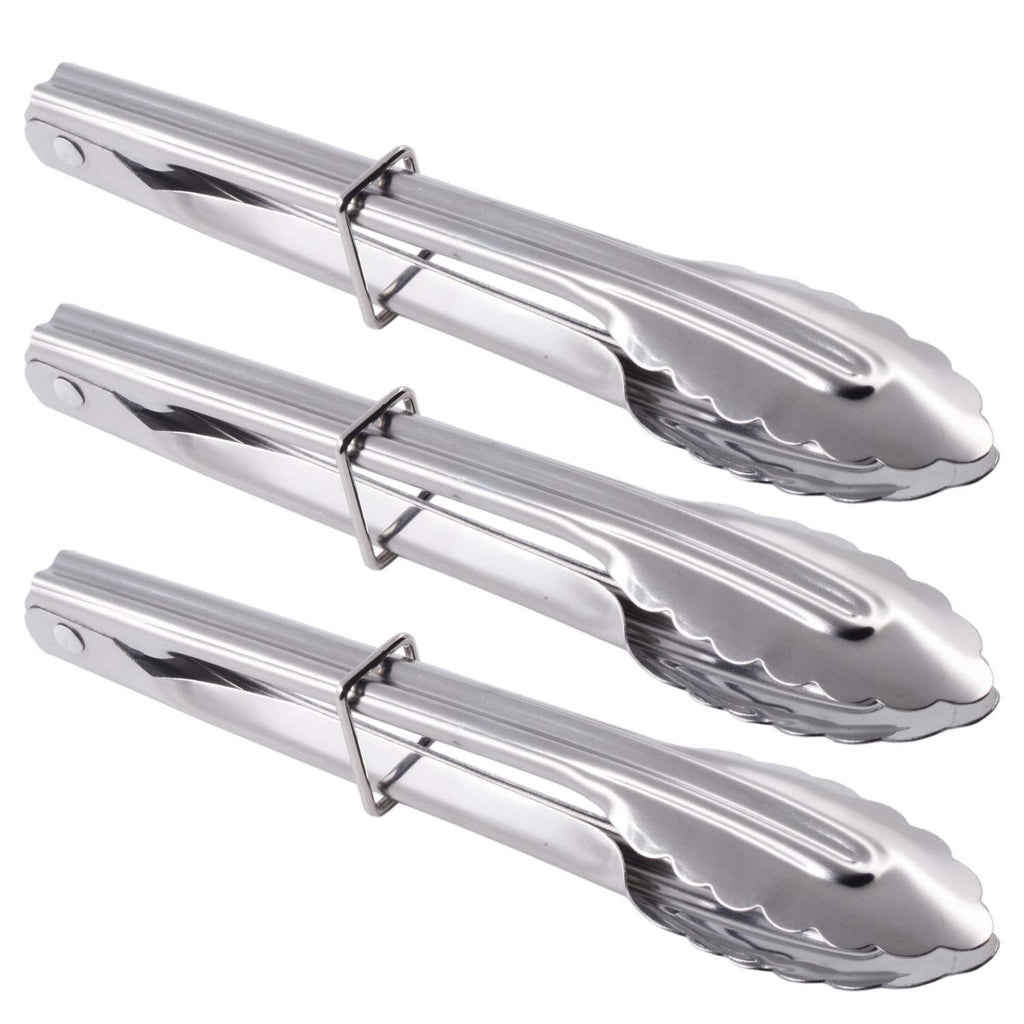 HINMAY Small Tongs with Silicone Tips 7-Inch Mini Serving Tongs, Set of 6