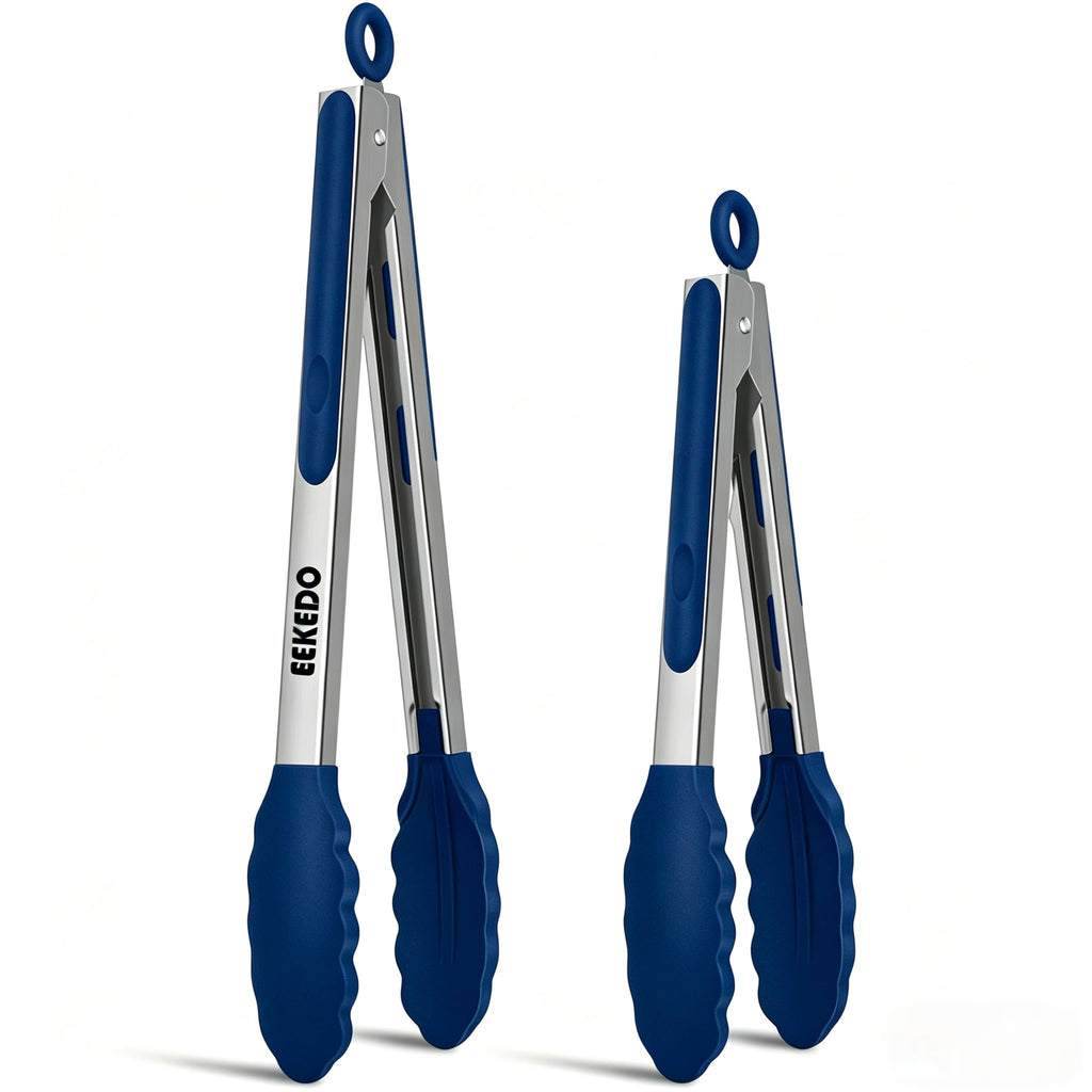 Tongs for Cooking, Stainless Steel Kitchen Tongs with Silicone Tips