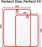 Glass Cutting Board,Tempered Glass Cutting Board for Kitchen Counter,Chopping Board with Non-Slip Edges,Hanging Hole,Scratch Resistant,Heat Resistant,15x10 & 12x8 2PCS