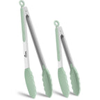 HOTEC Stainless Steel Kitchen Tongs with Silicone Tips, Set of 3-7",9" &12"