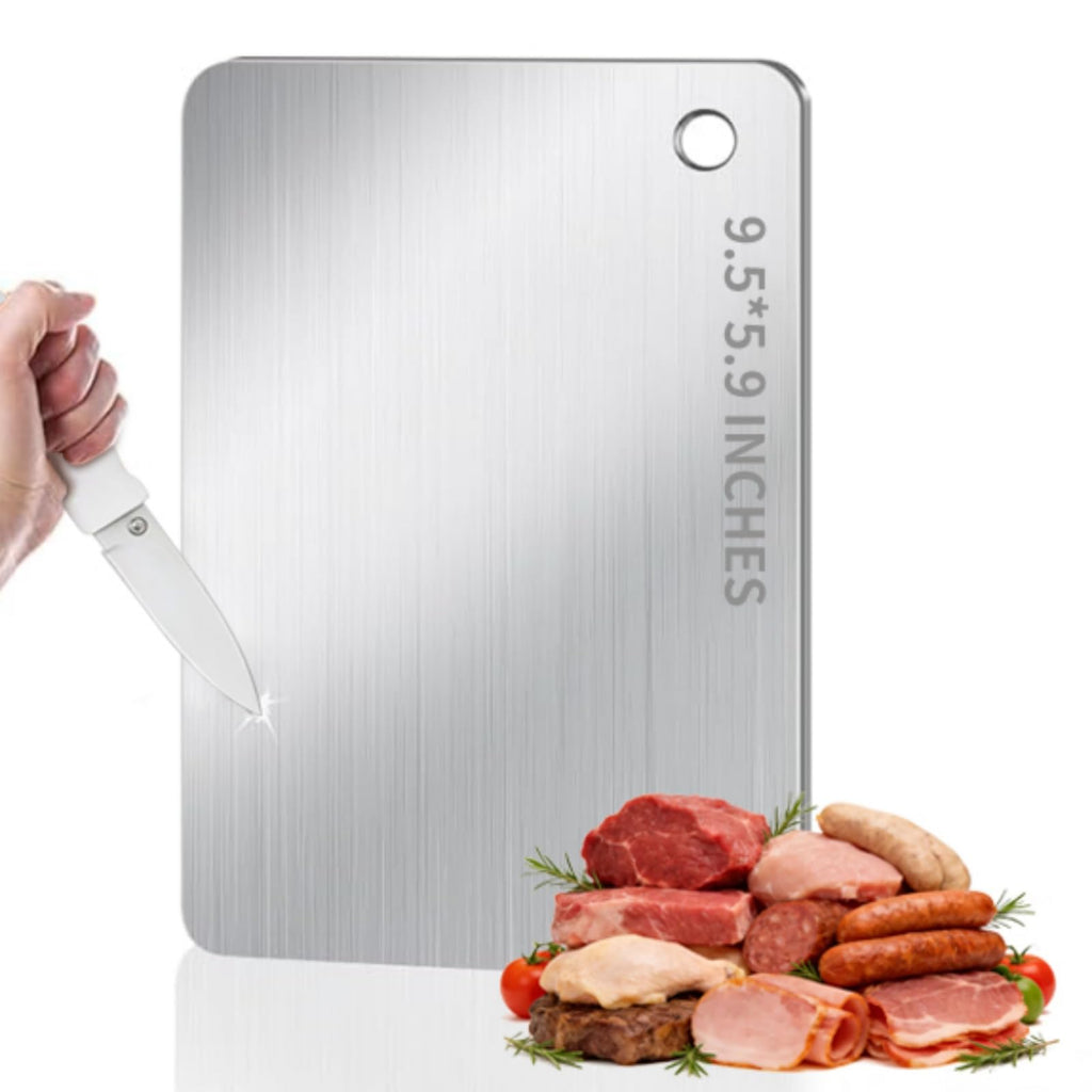 Titanium Cutting Board - 100% Pure Titanium Cutting Boards, Food-Grade, Non-Slip Surface, Dishwasher Safe, for Elegant Serving Tray for Kitchen, Charcuterie, Meat, Vegetables, Easy Clean, 13.4"x9"