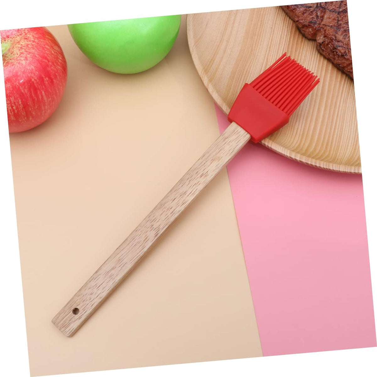 Food Grade Silicone Basting Brush Heat Resistant Red Handle