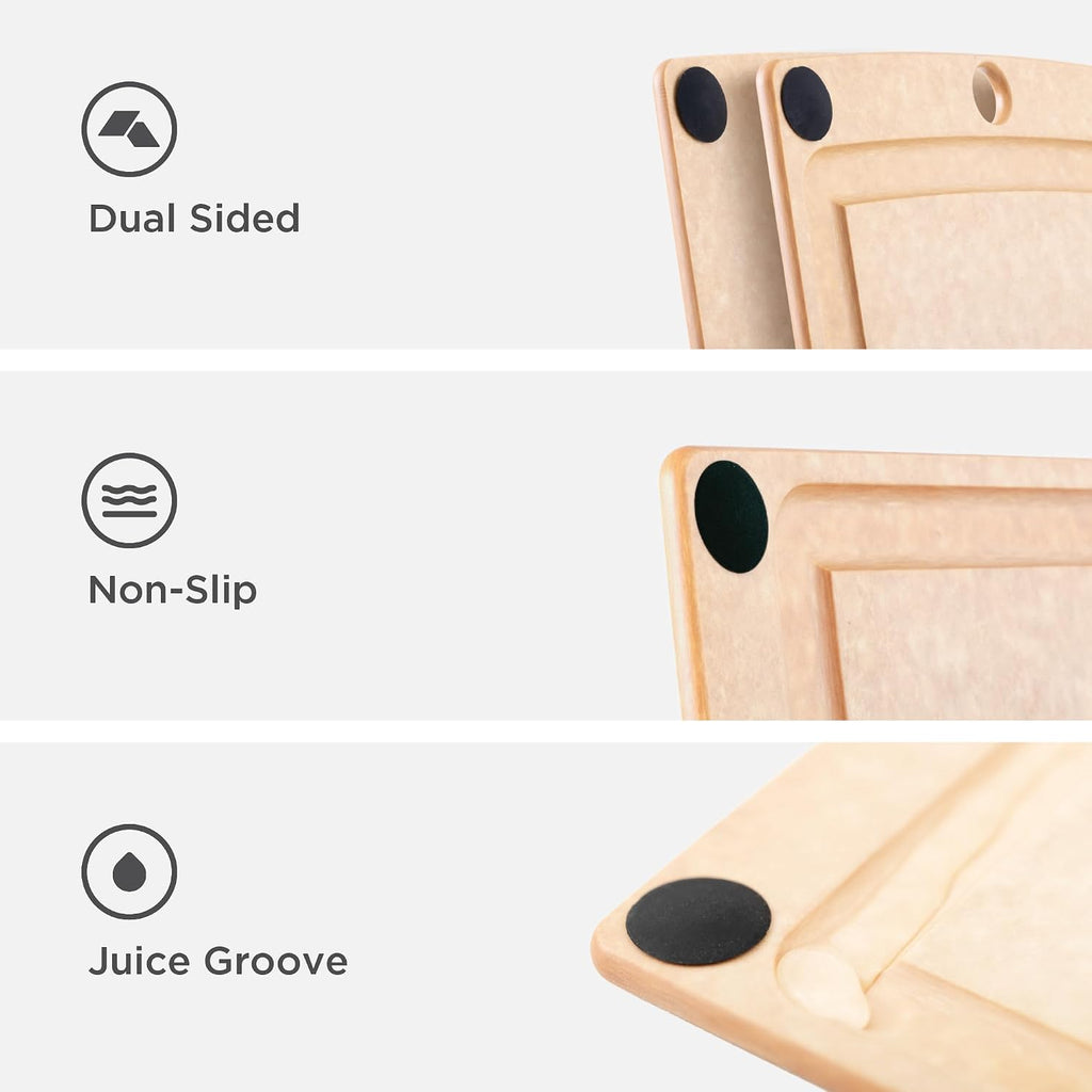 Epicurean All-In-One Cutting Board, 19.5" x 14.5" Juice Groove, Natural