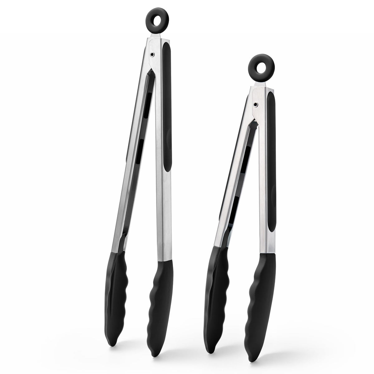 Doosu Kitchen Tongs with Silicone Tips for Cooking Serving (3Pcs, Navy)