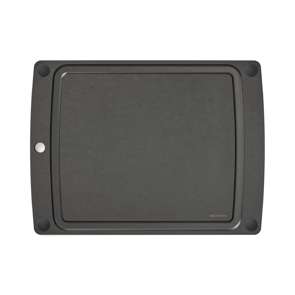 Epicurean All-In-One Cutting Board with Non-Slip Feet and Juice Groove, 17.5" × 13", Natural/Black