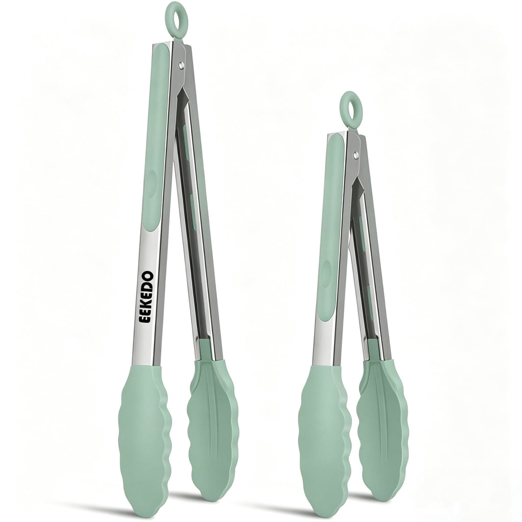 Tongs for Cooking, Stainless Steel Kitchen Tongs with Silicone Tips