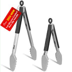 Hotec Tongs for Cooking Stainless Steel Kitchen Tongs Set of 3-7“, 9" & 12"