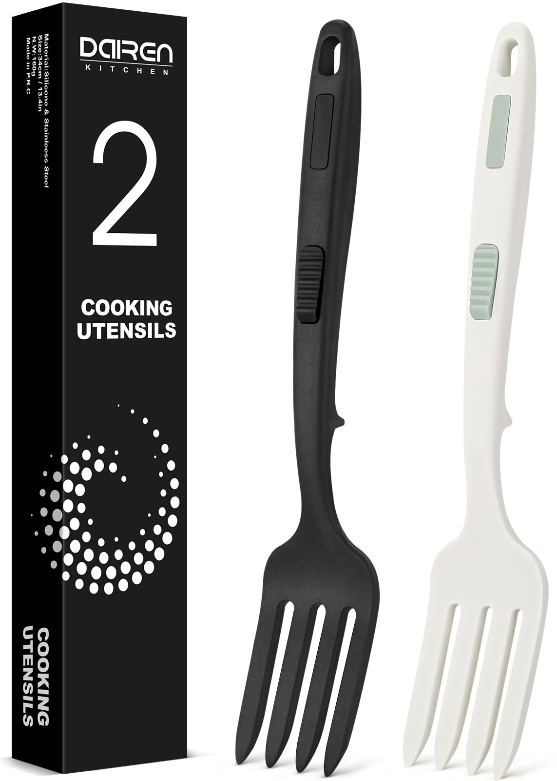 Large Silicone Flexible Cooking Fork, Non Stick Whisks for Mix Ingredients