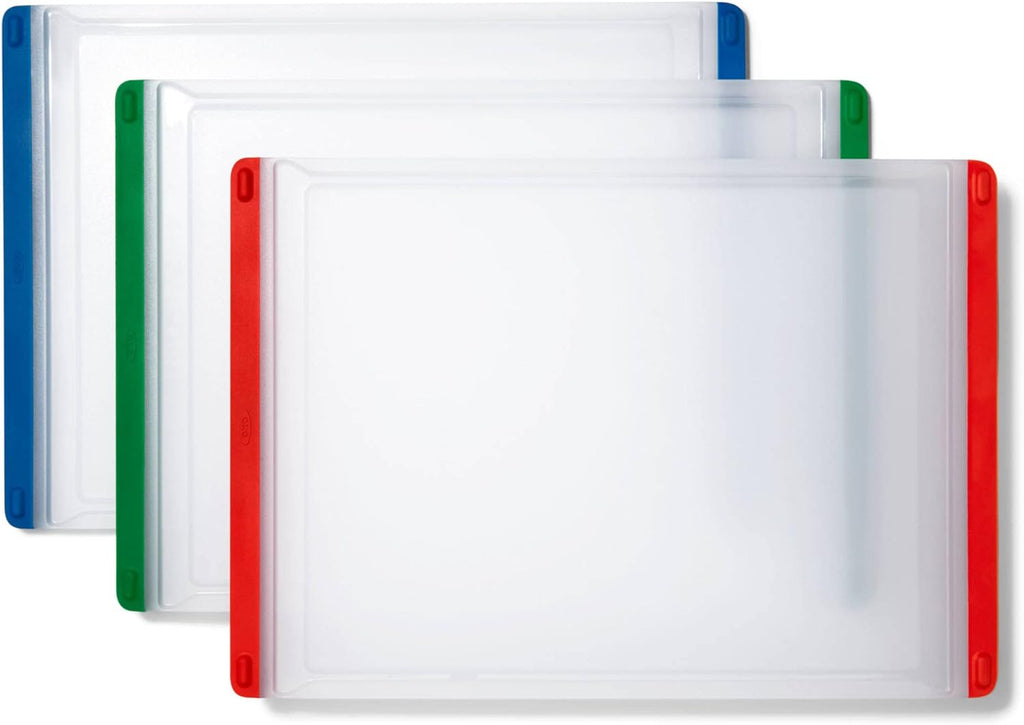 OXO Good Grips 3-Piece Plastic Everyday Cutting Board Set - Red, Green, Blue