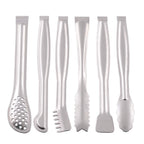 HINMAY Gold Plated Mini Serving Tongs Set 6-Inch Appetizers Tongs, Set of 6