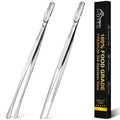 HOTEC Kitchen Tweezers Stainless Steel Cooking Tweezers 2 Pcs-12"
