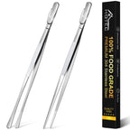 HOTEC Kitchen Tweezers Stainless Steel Cooking Tweezers 2 Pcs-12"