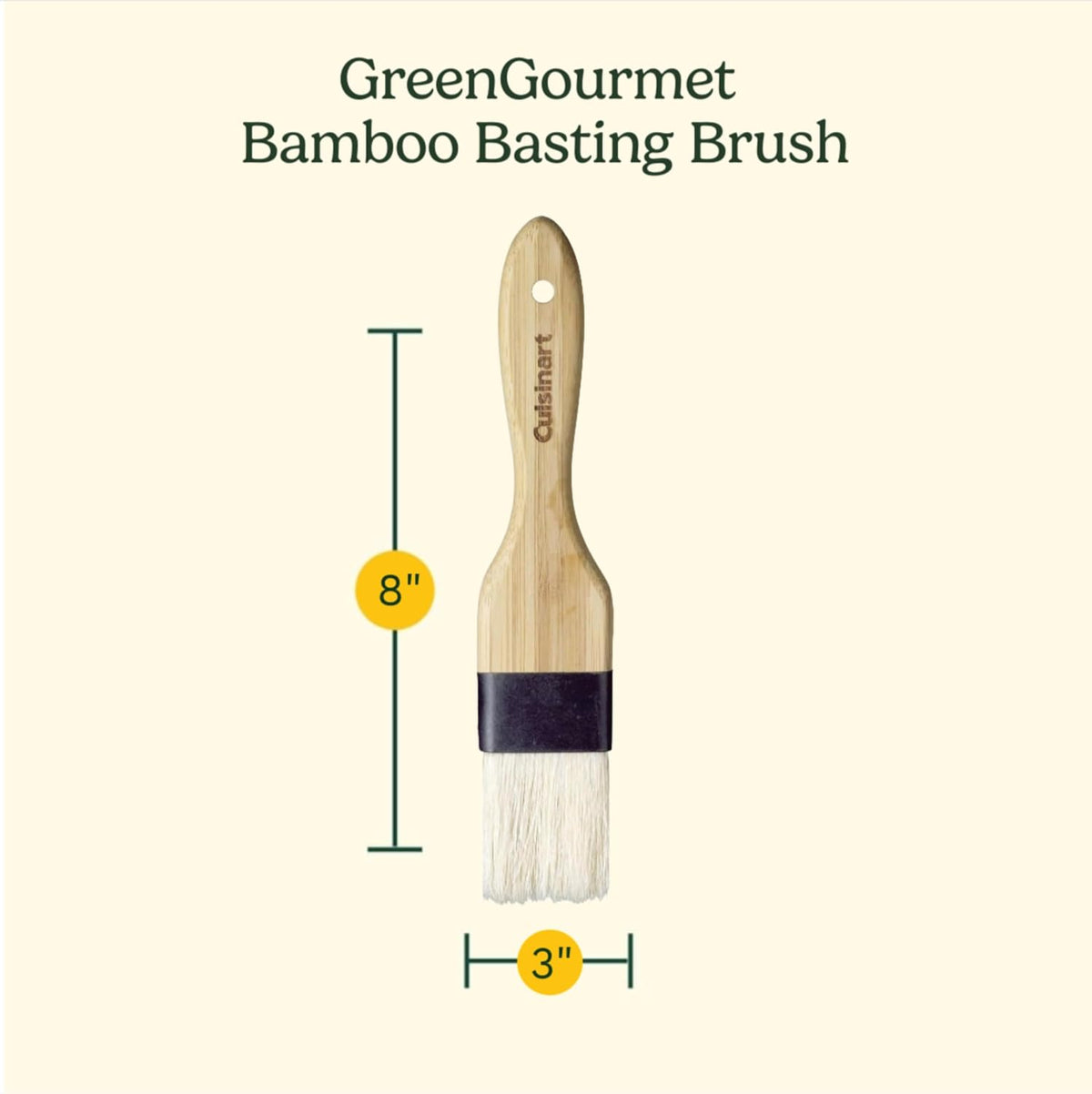 Cuisinart GreenGourmet Bamboo Basting Brush 15" x 3" x 0.5"