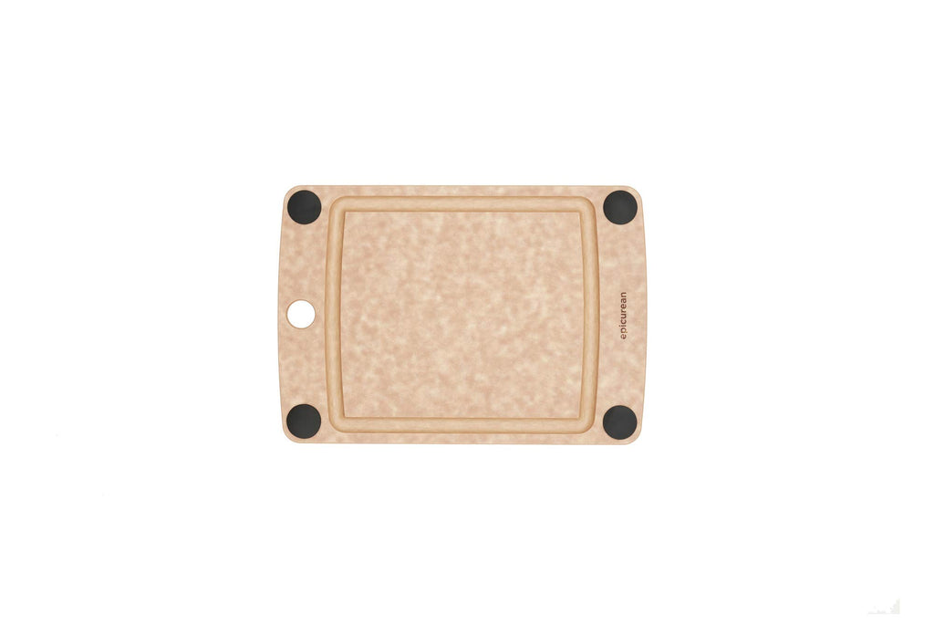 Epicurean All-In-One Cutting Board with Non-Slip Feet and Juice Groove, 14.5" × 11.25", Natural/Black