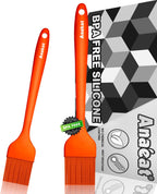 Anaeat 5 Pack Silicone Basting Pastry Brushes - Heat Resistant One-Piece Design with Soft Bristles, Hygienic Marinade Brush for Baking BBQ Grill, Spreading Oil Butter Sauce (Multicolor)