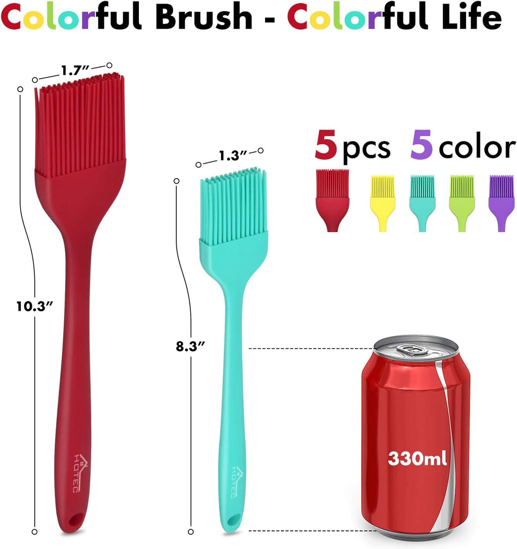 HOTEC 600℉ Heat Resistant Silicone Basting &Pastry Brush, Multicolor 5