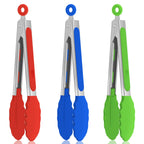 Tongs for Cooking, Stainless Steel Kitchen Tongs with Silicone Tips