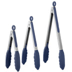 U-Taste Kitchen Tongs for Cooking, 600ºF Heat-Resistant, 3Pcs/Midnight Blue