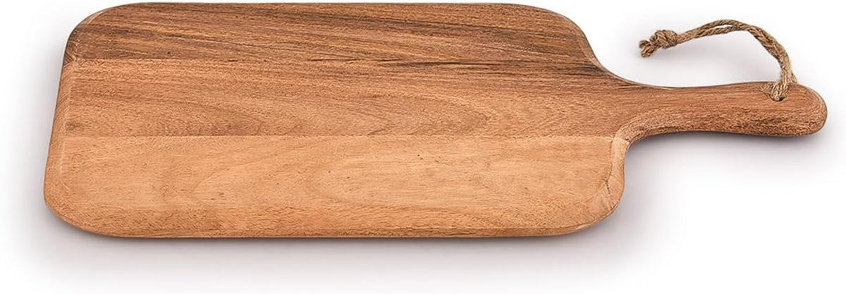 Samhita Acacia Wood Cutting Board, for Meat, Cheese, Bread, Vegetables & Fruits, with Grip Handle (15" x 7")