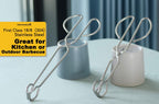 HINMAY Stainless Steel Kitchen Scissor Tongs Set, 2-Piece (10/13 Inch)