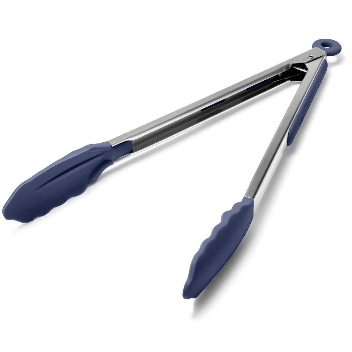 Doosu Kitchen Tongs with Silicone Tips for Cooking Serving (3Pcs, Navy)