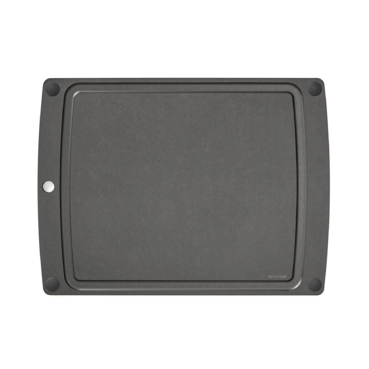 Epicurean All-In-One Cutting Board with Non-Slip Feet and Juice Groove, 10" × 7", Natural/Black