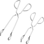 HINMAY Stainless Steel Kitchen Scissor Tongs Set, 2-Piece (10/13 Inch)