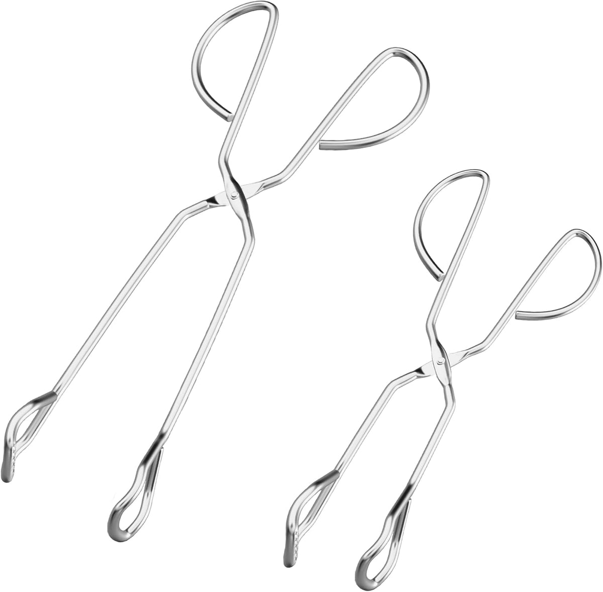 HINMAY Stainless Steel Kitchen Scissor Tongs Set, 2-Piece (10/13 Inch)
