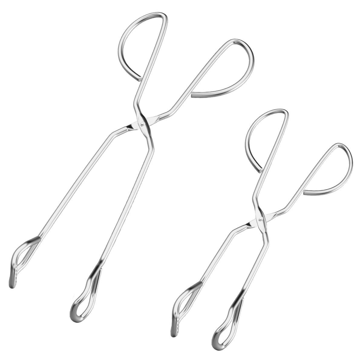 HINMAY Stainless Steel Kitchen Scissor Tongs Set, 2-Piece (10/13 Inch)