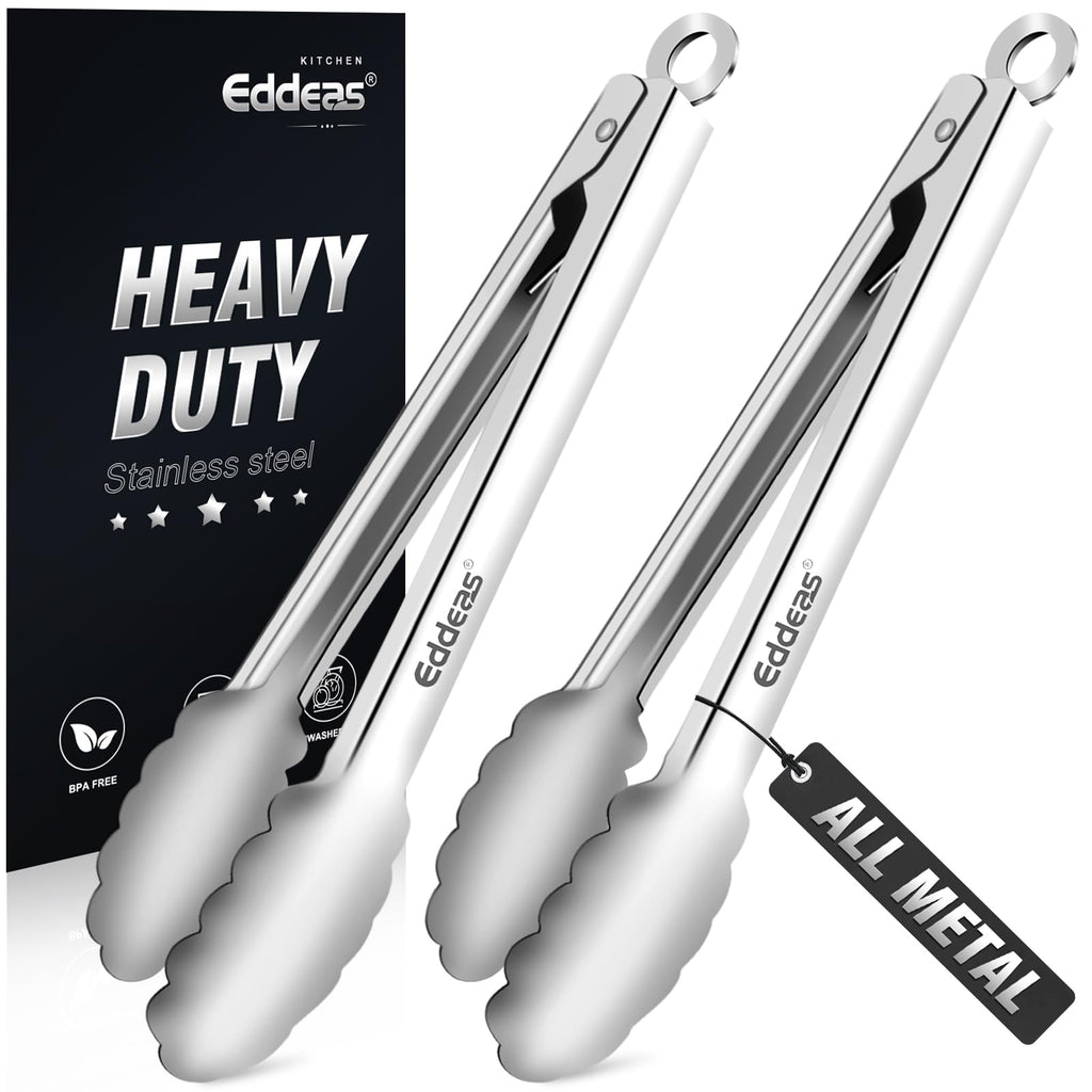 Metal Tongs For Cooking Up To 600°F Kitchen Tongs 2PCS - 9", 12 inch