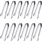 JCREN 12 Pcs Serving Tongs, Small Serving Utensils for Parties Catering Gold Tongs, Small Stainless Steel Mini Appetizer Tongs for Tea Party Coffee Bar, 4 Inches - Gold
