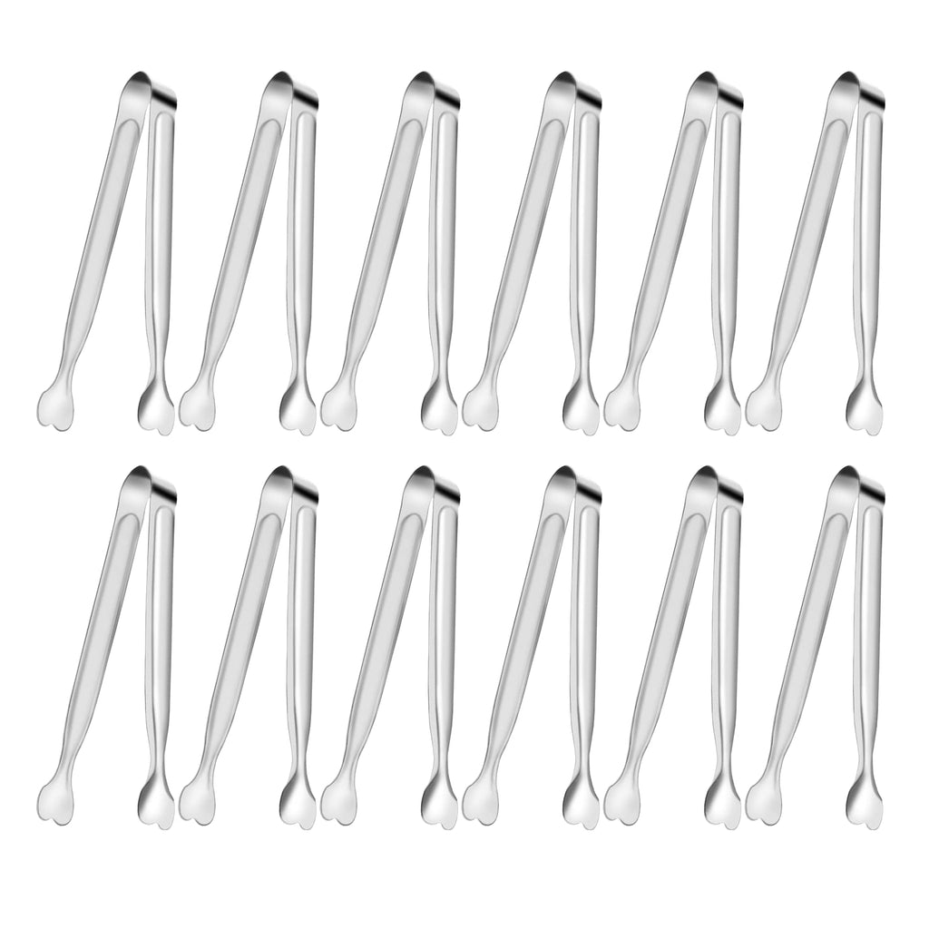 Serving Tongs, Anytrp 12-Packs Stainless Steel Sugar Tongs, 5.3inch Small Tong Kitchen Appetizers Tong for Serving Food, Buffets, Coffee Bar, Tea Party, Desserts Party and Ice Bucket
