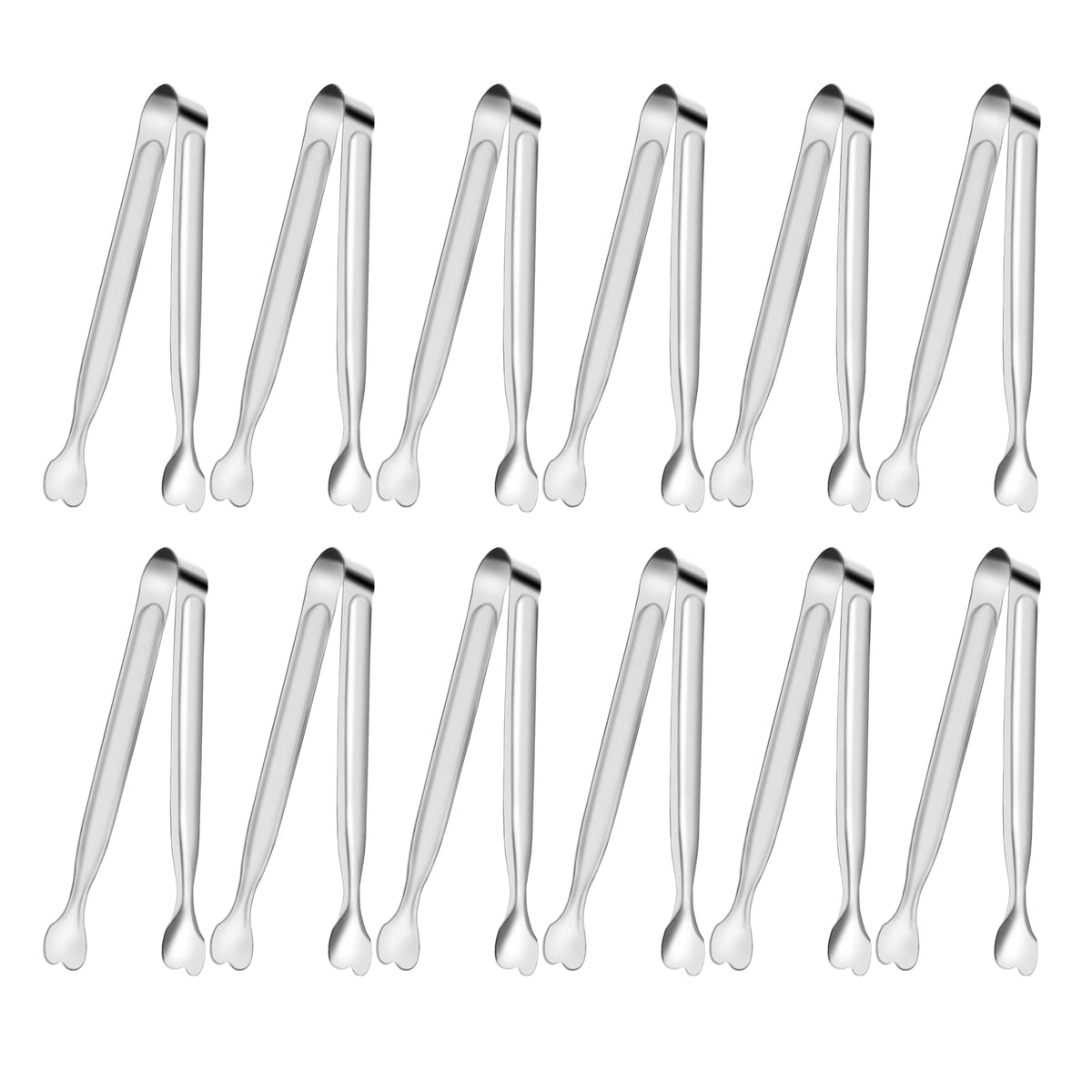 Serving Tongs, Anytrp 12-Packs Stainless Steel Sugar Tongs, 5.3inch Small Tong Kitchen Appetizers Tong for Serving Food, Buffets, Coffee Bar, Tea Party, Desserts Party and Ice Bucket