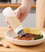 Food - Grade Silicone Oil Brush Bottle | Soft Heat - Resistant, Reusable Basting Tool With Scale, Outdoor Grill Oil Dispenser | Kitchen Squeeze Bottle, Non - Shedding (350ml 2pcs)