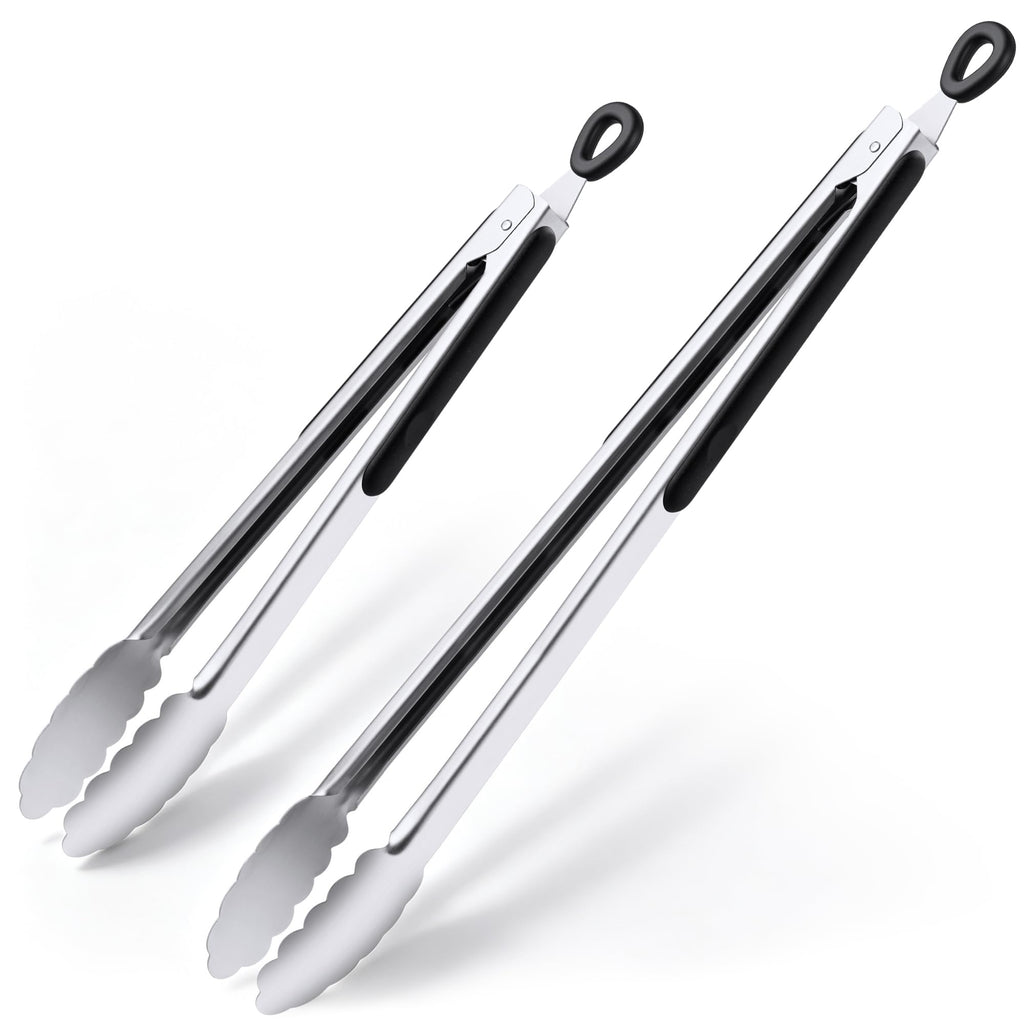 7-Inch Stainless Steel Kitchen Tongs Set, for Cooking Serving (7", 3PCS)