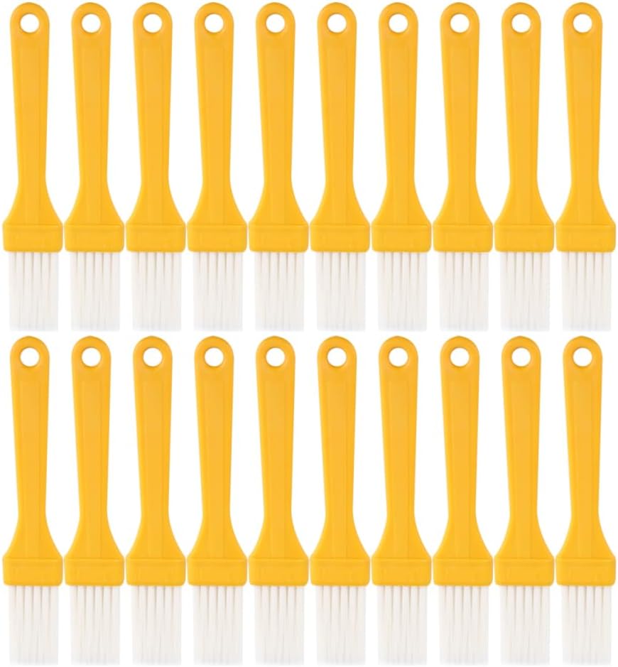Garneck 20pcs Plastic Basting Brushes for Barbecue and Baking Food-grade Bristles for Grilled Cold Noodles Ergonomic Handle for Sauces and Oils