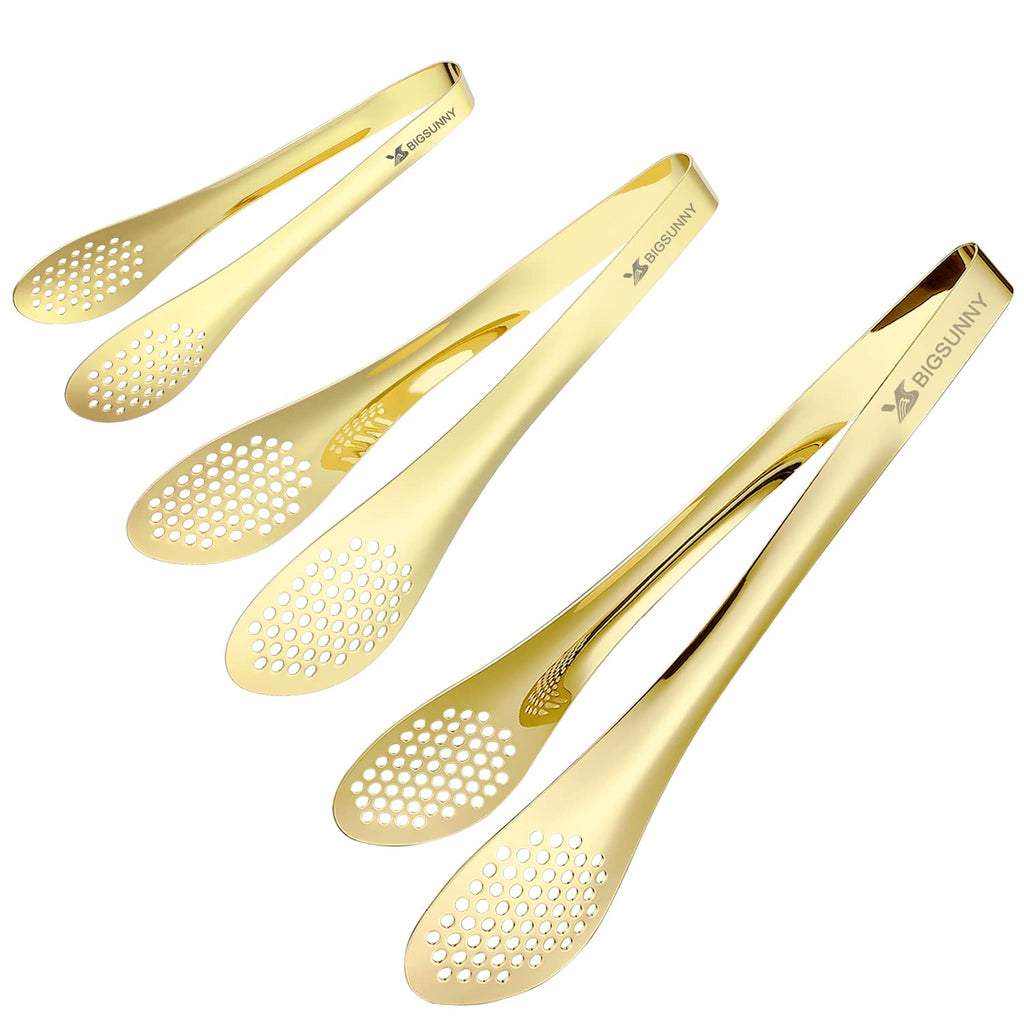 MSY BIGSUNNY 9 inch Buffet Tongs, Set of 2 Stainless Steel Food Serving Tongs