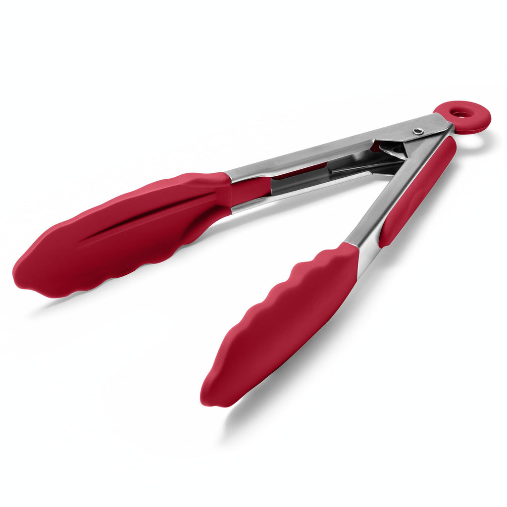 Doosu Kitchen Tongs with Silicone Tips for Cooking Serving (3Pcs, Navy)