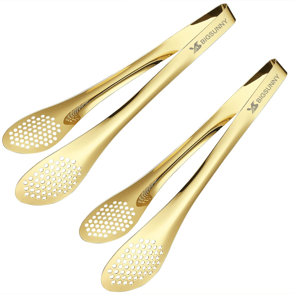 MSY BIGSUNNY 9 inch Buffet Tongs, Set of 2 Stainless Steel Food Serving Tongs