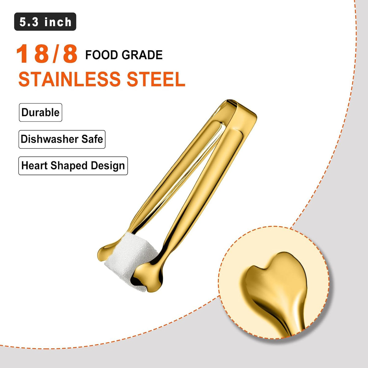 Serving Tongs, Anytrp 12-Packs Stainless Steel Sugar Tongs, 5.3inch Small Tong Kitchen Appetizers Tong for Serving Food, Buffets, Coffee Bar, Tea Party, Desserts Party and Ice Bucket