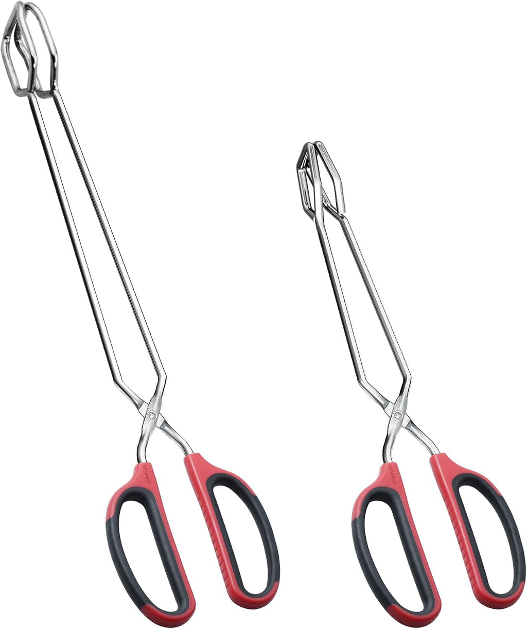 HINMAY 16" Extra Long Stainless Steel Scissor Tongs (Black)
