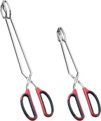 HINMAY 16" Extra Long Stainless Steel Scissor Tongs (Black)