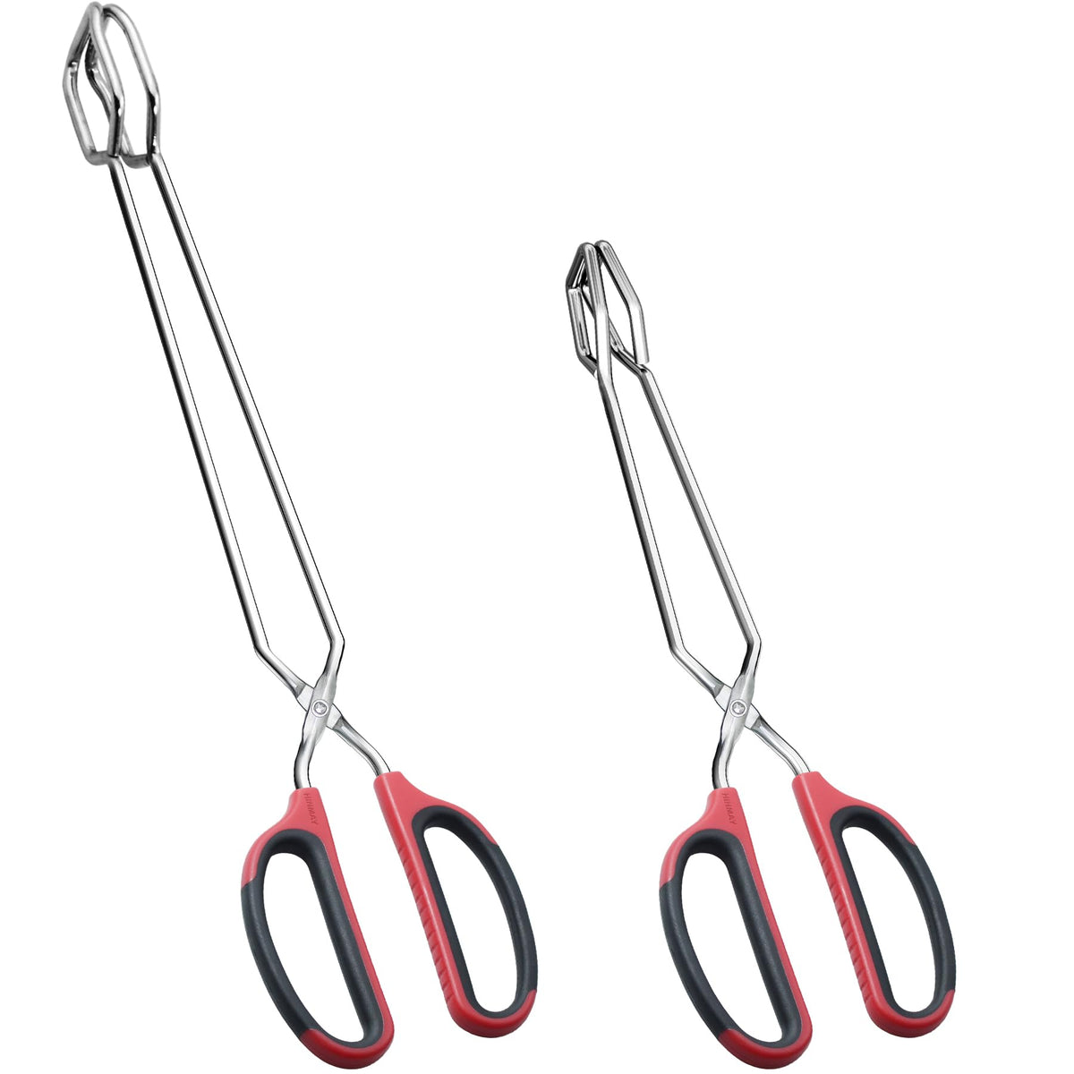 HINMAY 16" Extra Long Stainless Steel Scissor Tongs (Black)