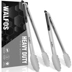 Food Grade Stainless Steel Kitchen Tongs for Cooking,BBQ - 7 ，9 and 12 Inch,Set of 3 Heavy Duty Locking Metal Food Tongs Non-Slip Grip