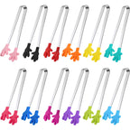 SHINDEL Mini Tongs, 8 PCS Silicone Hand Shape Food Tongs, 5 Inch