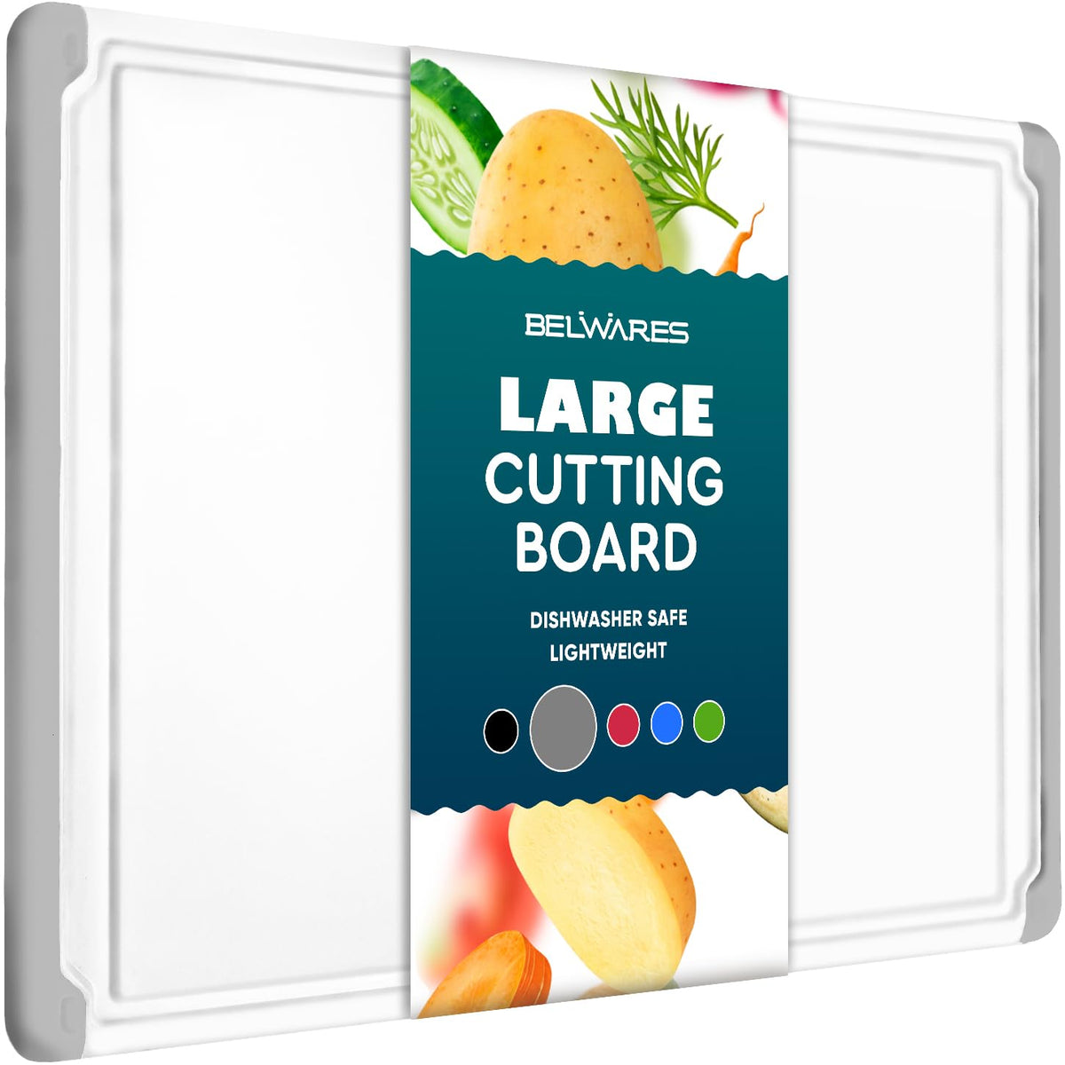 Belwares Large Plastic Cutting Board for Kitchen, 18-Inch Chopping Board