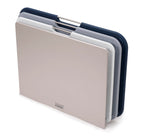 Joseph Joseph Nest 3 Piece Color Coded Cutting Board Set With Storage Stand, Regular - Grey/Blue